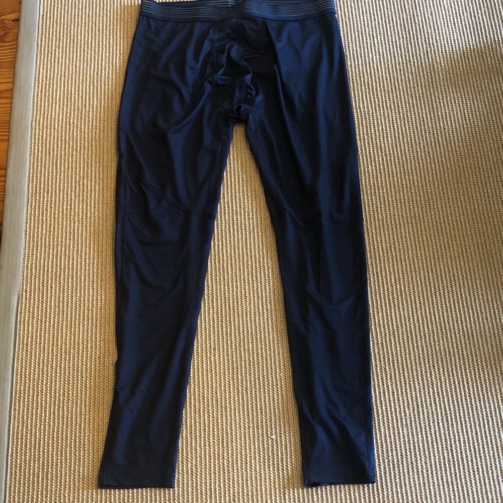 Mens Navy Athletic Leggings - Stretch Performance Bottoms NWOT